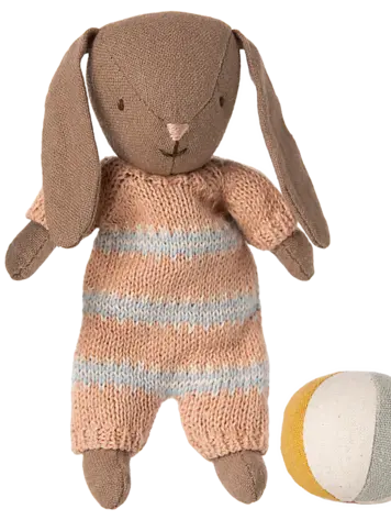 Maileg Maileg Bunny set, Micro - Brown - Dusty rose