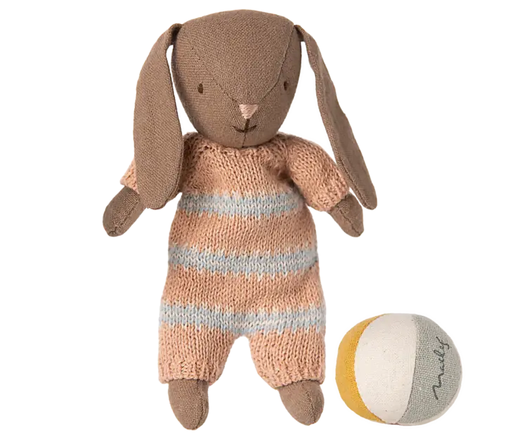Maileg Maileg Bunny set, Micro - Brown - Dusty rose