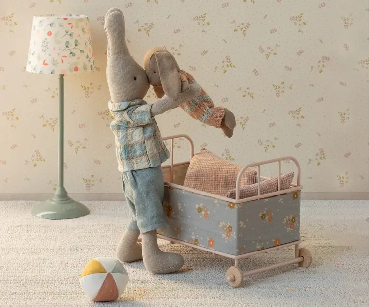 Maileg Maileg Bunny set, Micro - Brown - Dusty rose