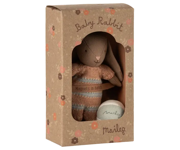 Maileg Maileg Bunny set, Micro - Brown - Dusty rose
