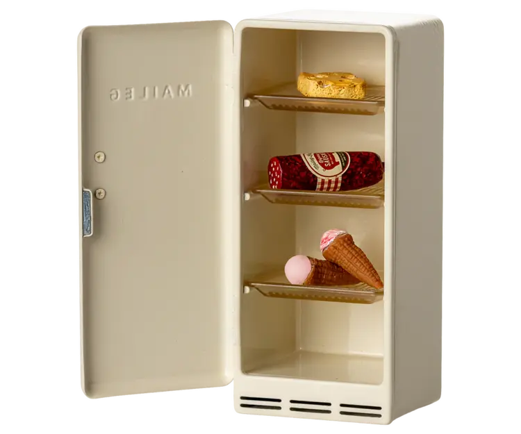 Maileg Metal Fridge, Mouse - Off white