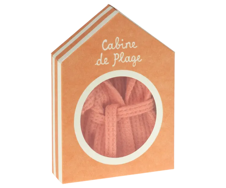 Maileg Bathrobe - Coral, Dad/Mum Mouse