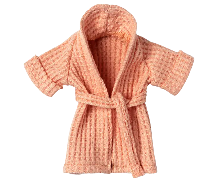 Maileg Bathrobe - Coral, Dad/Mum Mouse