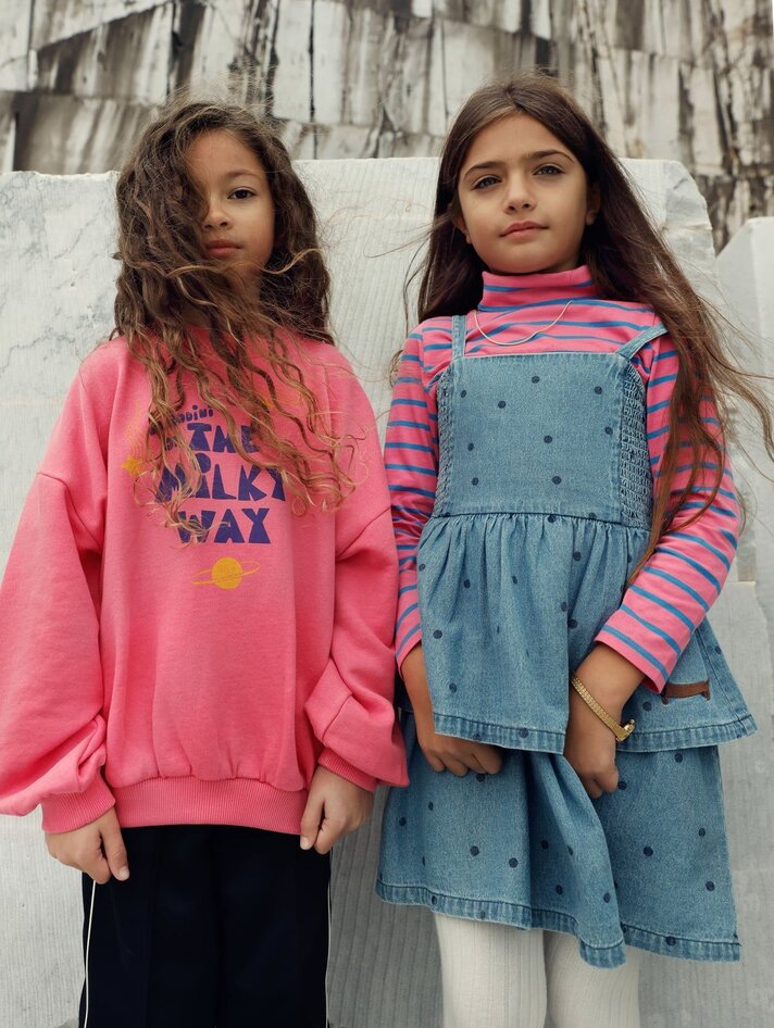 【新品】mini rodini ブルゾン ピンク128/134 Cat chenille sweatshirt Purple | Mini Rodini