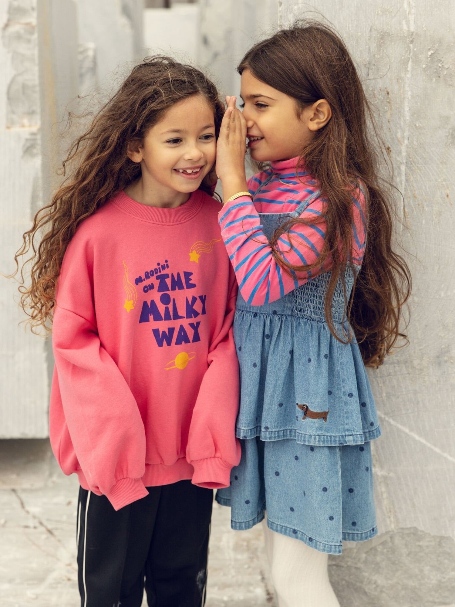 Mini Rodini The Milky Way Sweatshirt- Pink - Yellow Turtle