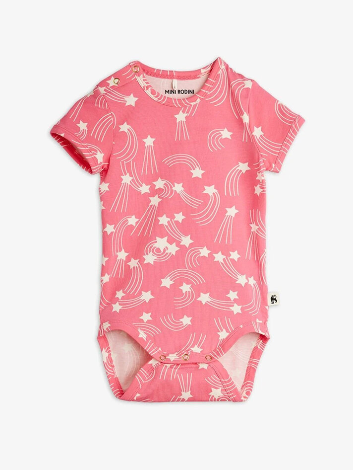 Mini Rodini Starfall Print Puff Sleeve Top - Yellow Turtle