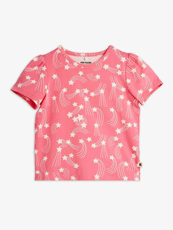 Mini Rodini Starfall Print Puff Sleeve Top