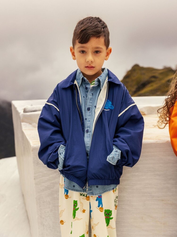 Mini Rodini Planet Nylon Jacket- Blue