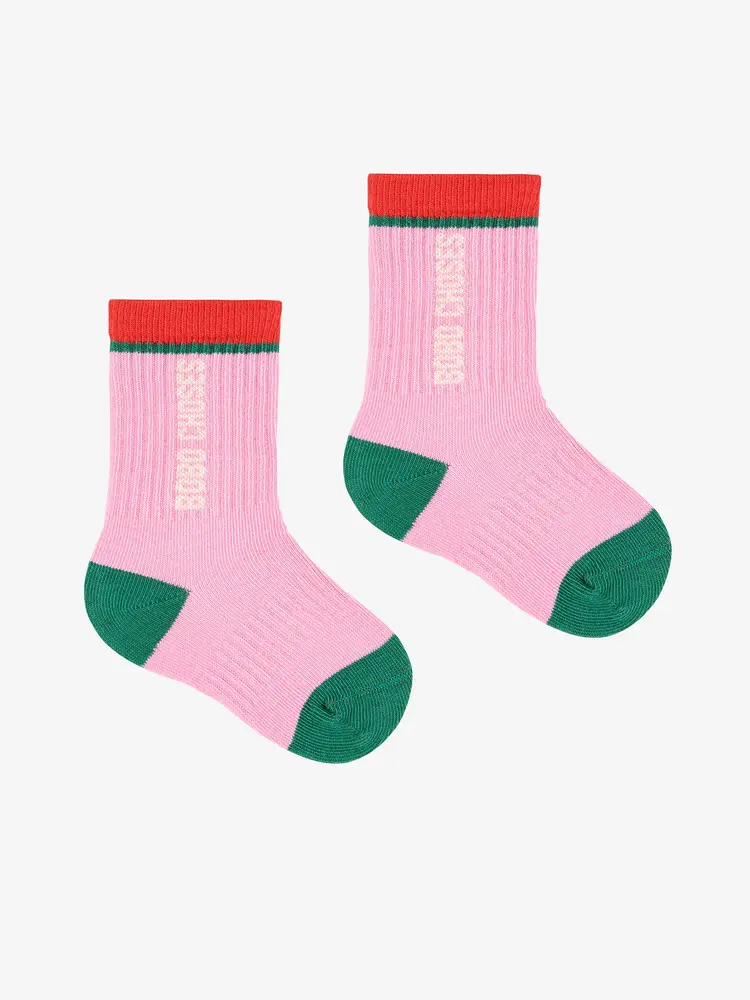 Bobo Choses Color Block Long Socks - Pink