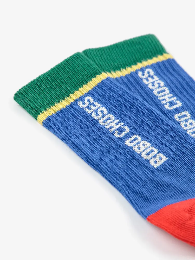 Bobo Choses Color Block Long Socks - Blue
