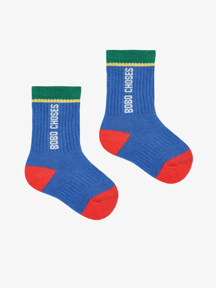 Bobo Choses Color Block Long Socks - Blue