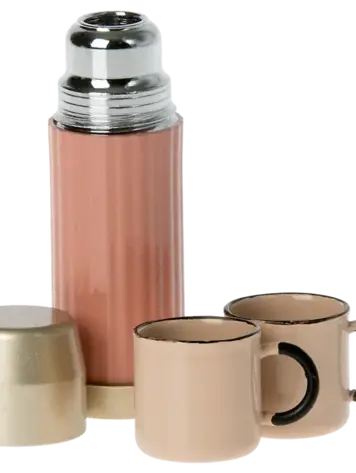 Maileg Thermos & Cups, Mouse - CORAL