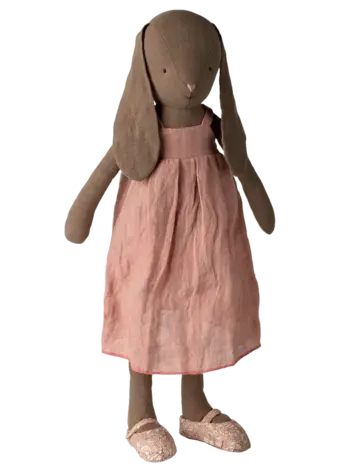 Maileg Bunny, Size 4 - in Dress & Shoes - BROWN