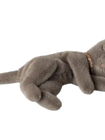 Maileg Sleeping Kitten Plush, Small - GREY