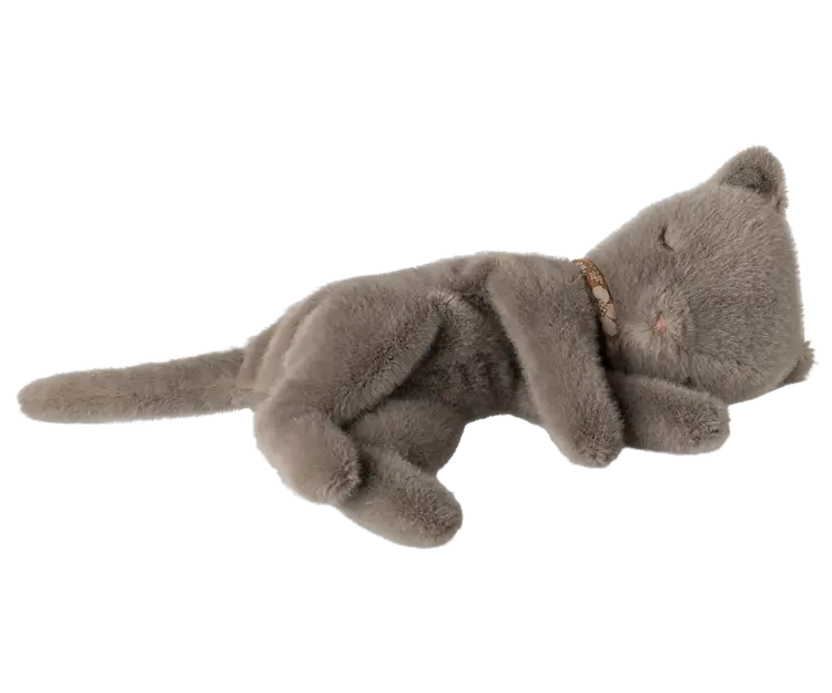Maileg Sleeping Kitten Plush, Small - GREY