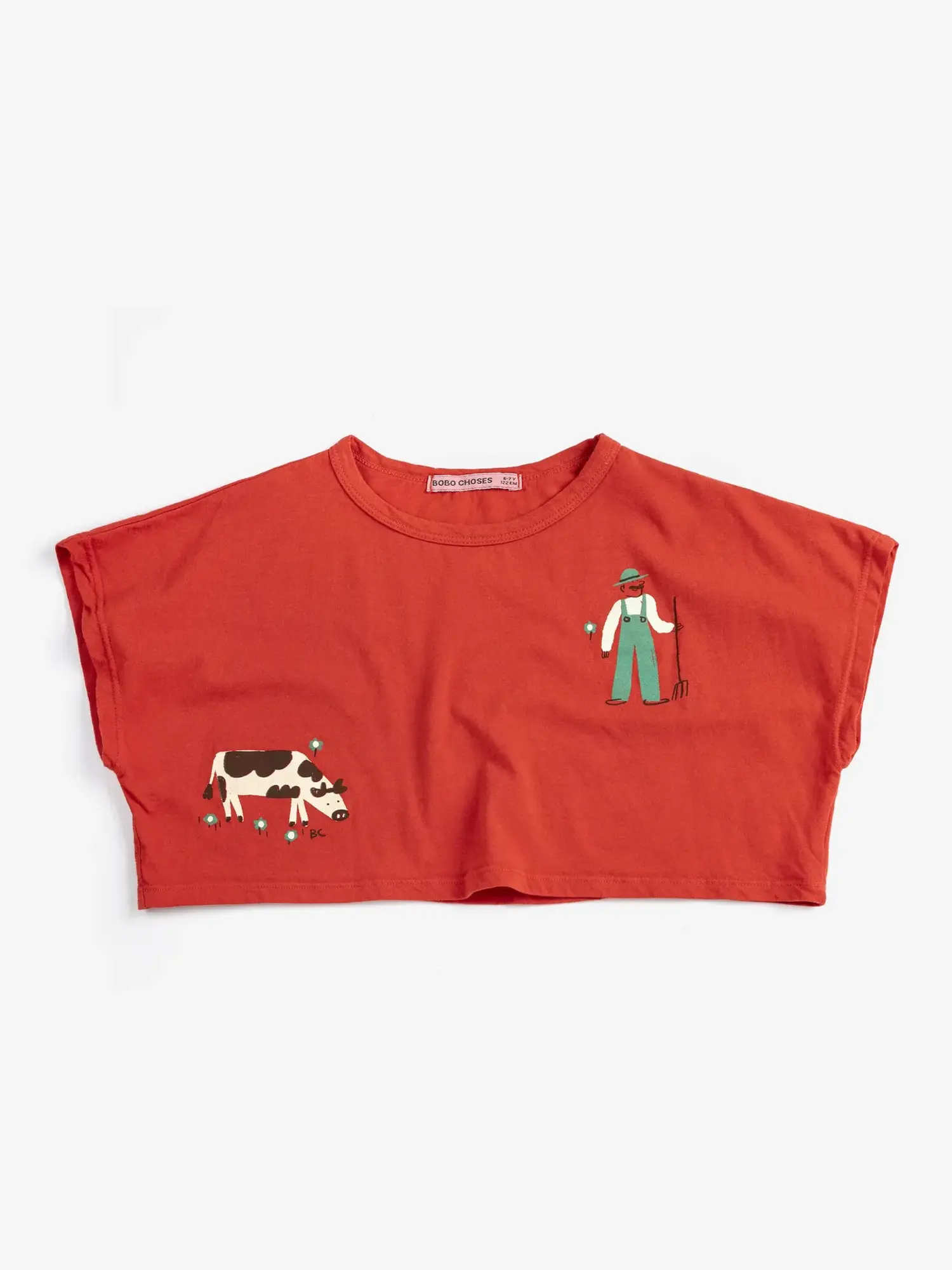 Bobo Choses Farm Adventure cropped T‑shirt - Yellow Turtle