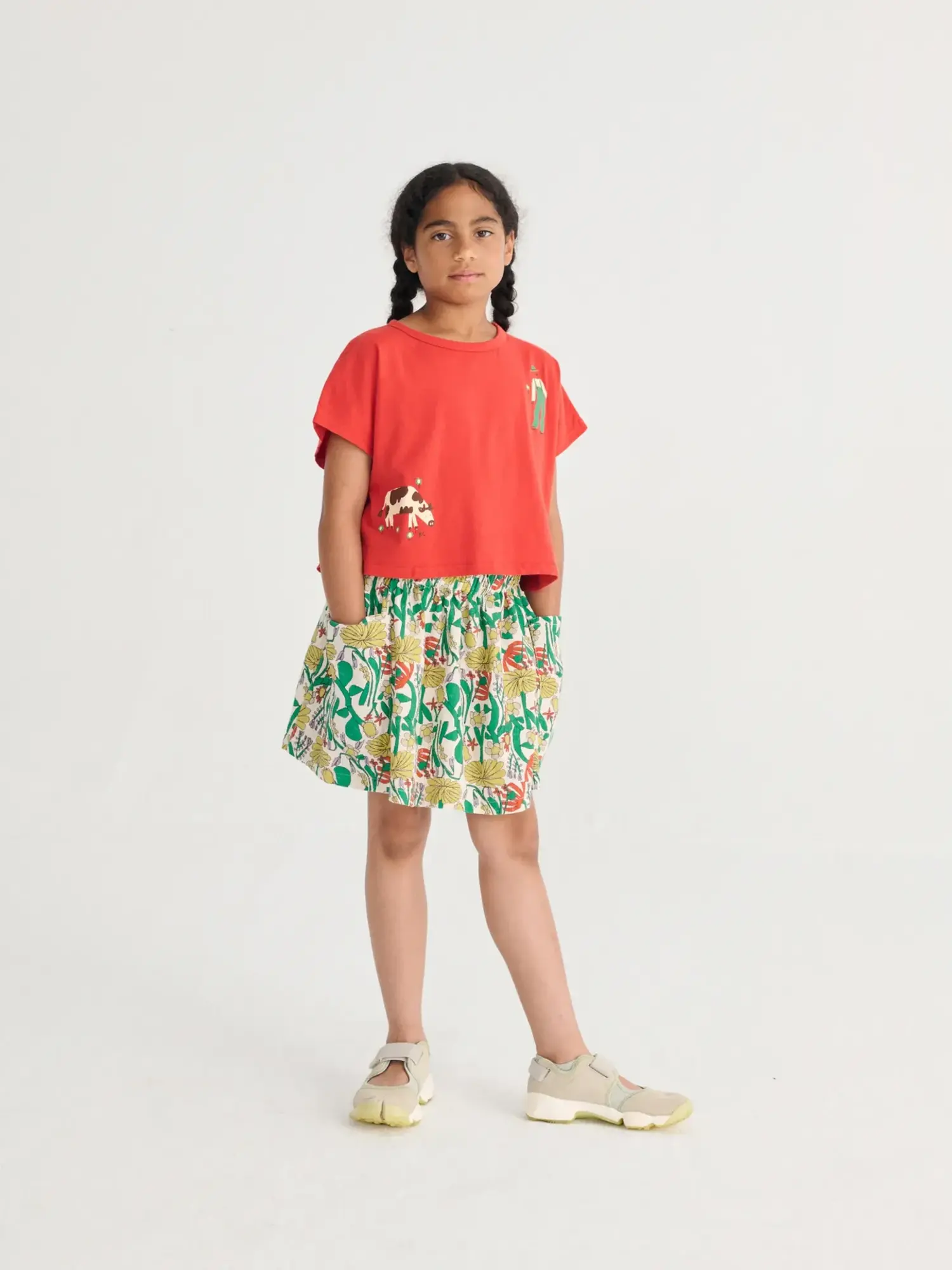 Bobo Choses Farm Adventure cropped T‑shirt - Yellow Turtle