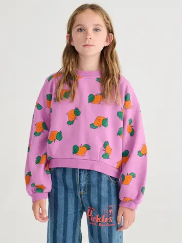 Bobo Choses Tangerine all over cropped sweatshirt