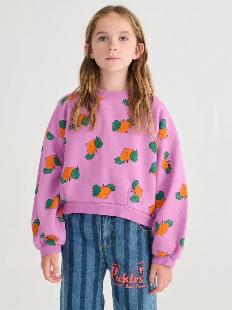 Bobo Choses Tangerine all over cropped sweatshirt