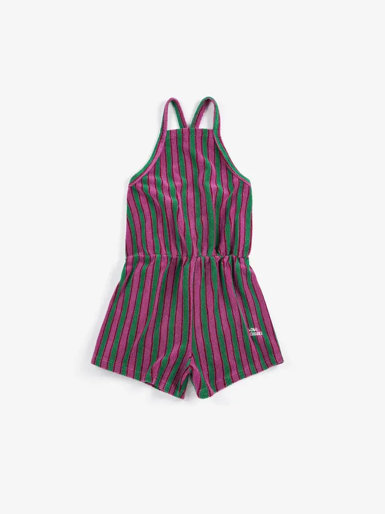 Bobo Choses Striped terry cloth playsuit