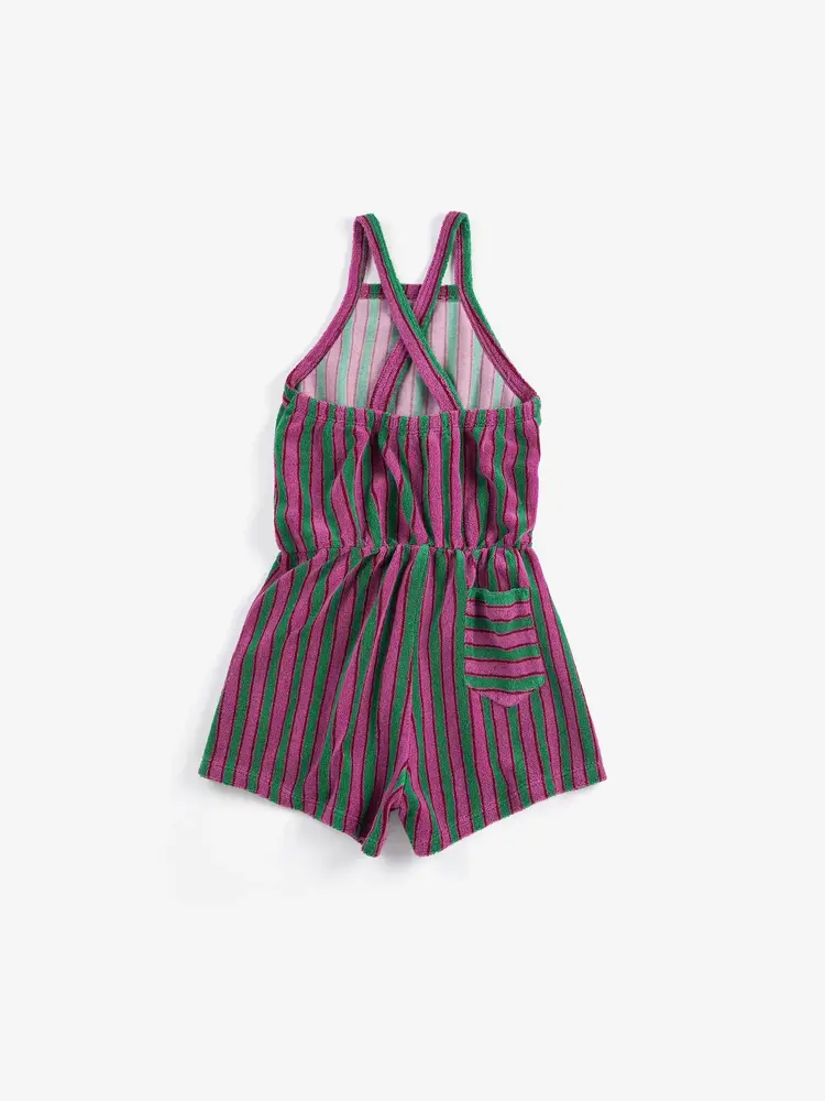 Bobo Choses Striped terry cloth playsuit