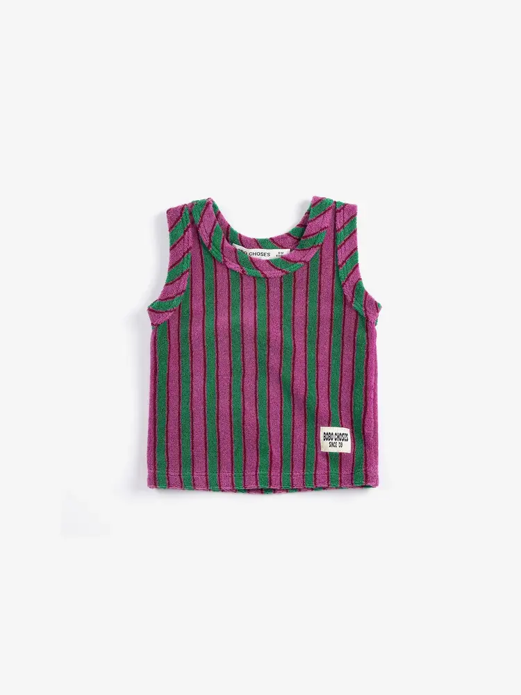 Bobo Choses Striped terry cloth tank top