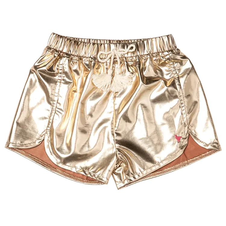 Pink Chicken Girls Millie Metallic Short- Gold
