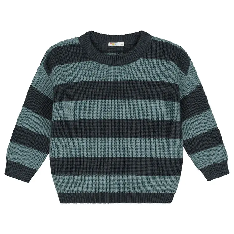 Yuki Stripes Knitted Sweater - BLUE MONDAY