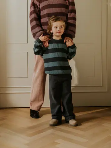 Yuki Stripes Knitted Sweater - BLUE MONDAY