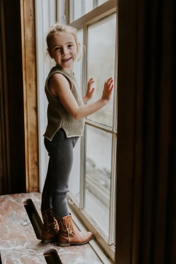 Yuki Knitted Leggings Fine Rib - CHARCOAL