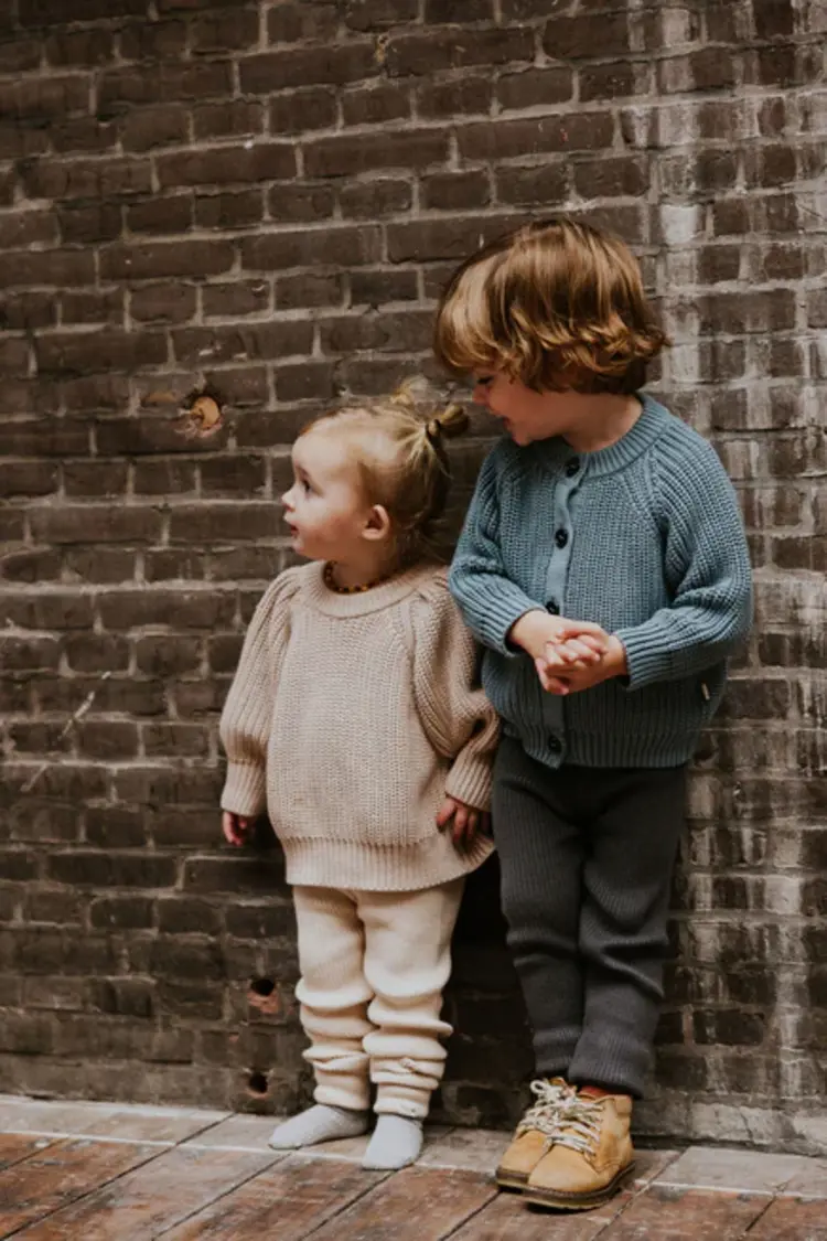 Yuki Knitted Leggings Fine Rib - CHARCOAL