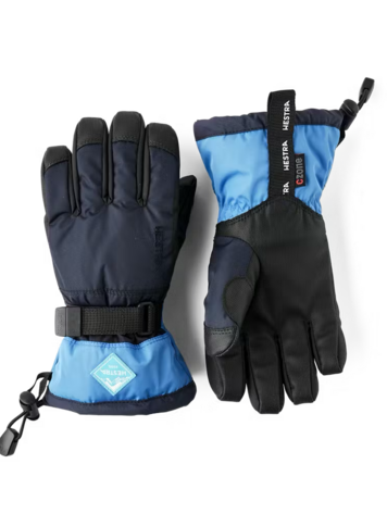 Hestra Gauntlet CZone Jr. - 5 finger- Dark navy & sky blue