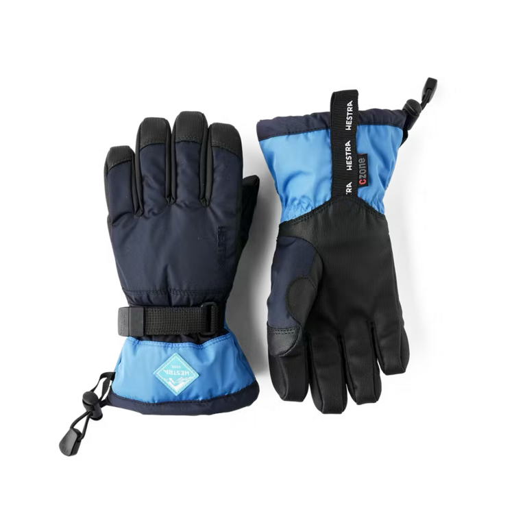 Hestra Gauntlet CZone Jr. - 5 finger- Dark navy & sky blue