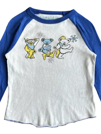 Rowdy Sprout Grateful Dead Blue Snowbears Recycled Raglan