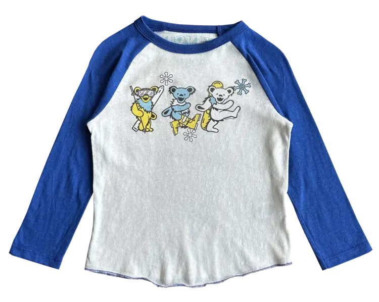 Rowdy Sprout Grateful Dead Blue Snowbears Recycled Raglan