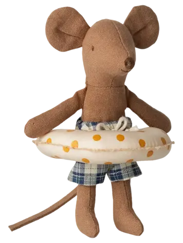 Maileg Beach Mouse with Float, Little Brother - YLLW DOT