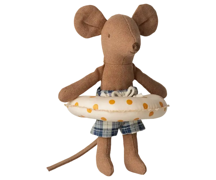 Maileg Beach Mouse with Float, Little Brother - YLLW DOT