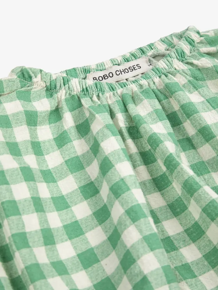 Bobo Choses Pixel Sugar Beet vichy woven blouse