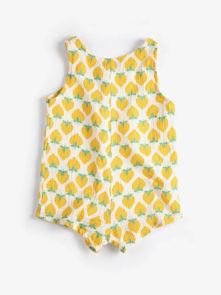 Bobo Choses Strawberry all over woven playsuit