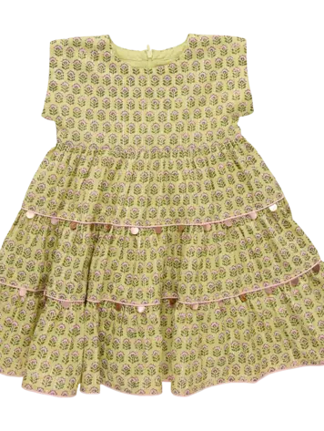 Pink Chicken Girls Peachy Dress - Green Prairie