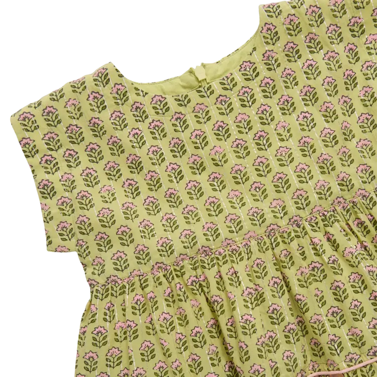 Pink Chicken Girls Peachy Dress - Green Prairie