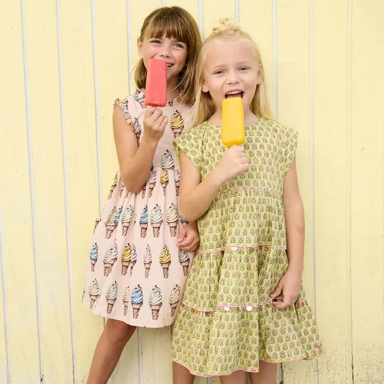 Pink Chicken Girls Peachy Dress - Green Prairie