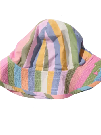 Pink Chicken Baby Girls Sun Hat - Parade Stripe