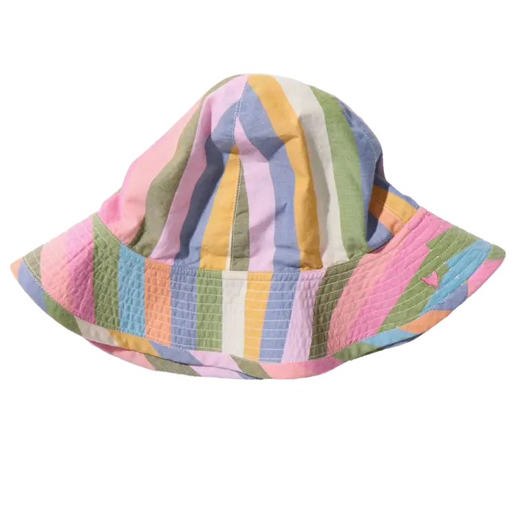 Pink Chicken Baby Girls Sun Hat - Parade Stripe