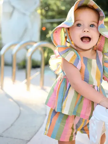 Pink Chicken Baby Girls Elsie 2pc Set- Parade Stripe