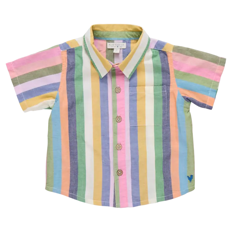 Blue Rooster (Pink Chicken) Boys Jack Shirt - Parade Stripe