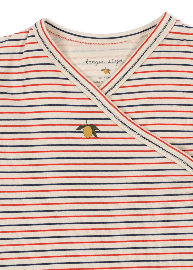 Konges Sløjd Basic Newborn Onesie - stripe tricolore petit