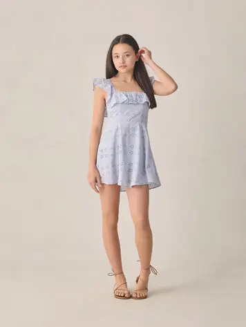 Rylee + Cru Teen Bianca Mini Dress Periwinkle