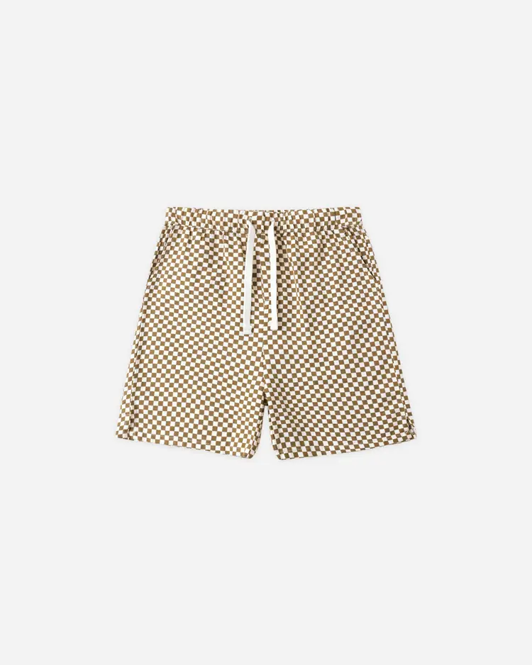 Rylee + Cru Perry Short Ocre Check