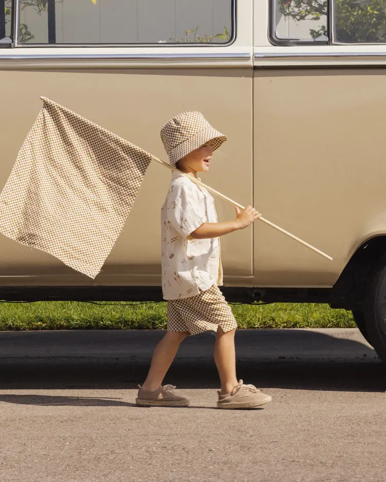 Rylee + Cru Perry Short Ocre Check